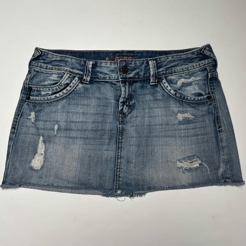 Express Vintage Denim Mini Skirt